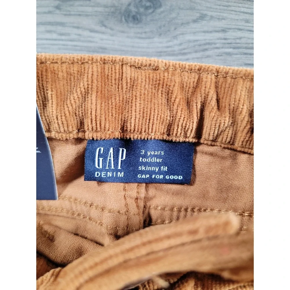 Baby Gap Corduroy Pants Size 3T Aztec Brown Skinny Fit High Stretch Girls NWT